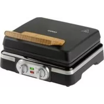 DOMO DO9281W Inky Black belgischer Waffeleisen, 1600 W, Antihaft, einstellbarer Thermostat, Cool-Touch-Griff, vertikale Aufbewahrung