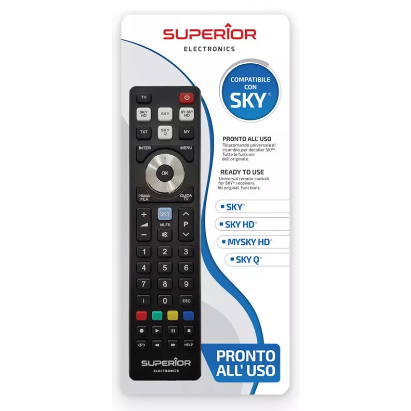 SUPERIOR ELECTRONICS Ersatz-Fernbedienung SUPTRB027 für Sky - Schwarz