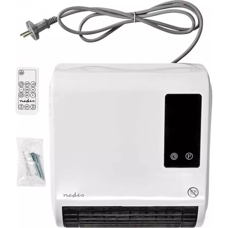 Nedis HTBA20WT Keramik-Heizlüfter 1500 W Weiß/Grau für bis zu 20 m²