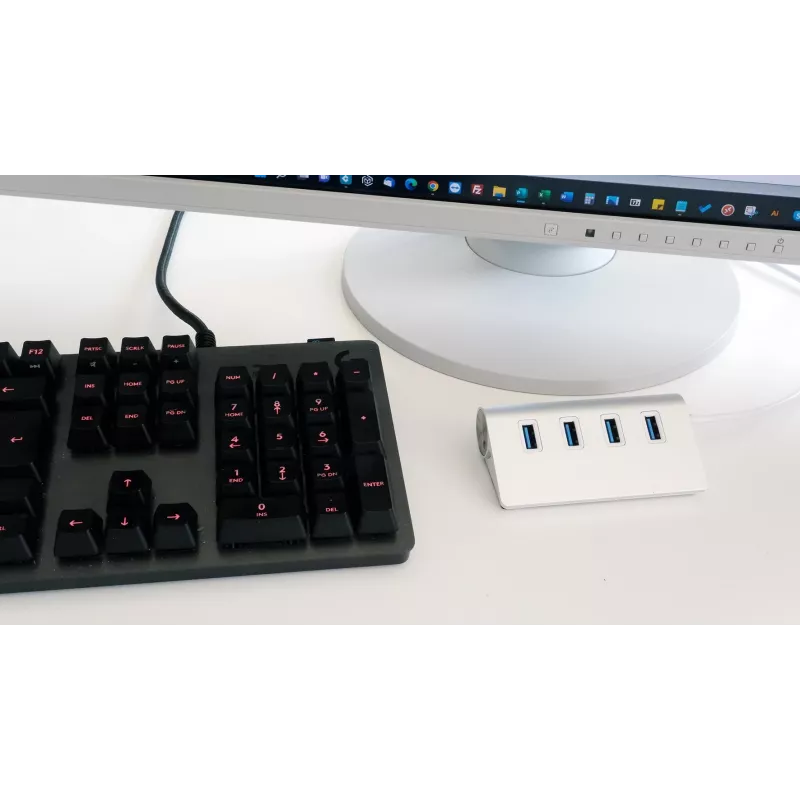 EXSYS EX-1134-2 USB 3.2 Gen 1 4-Port-Hub mit USB-C-Kabel und USB-A-Adapter