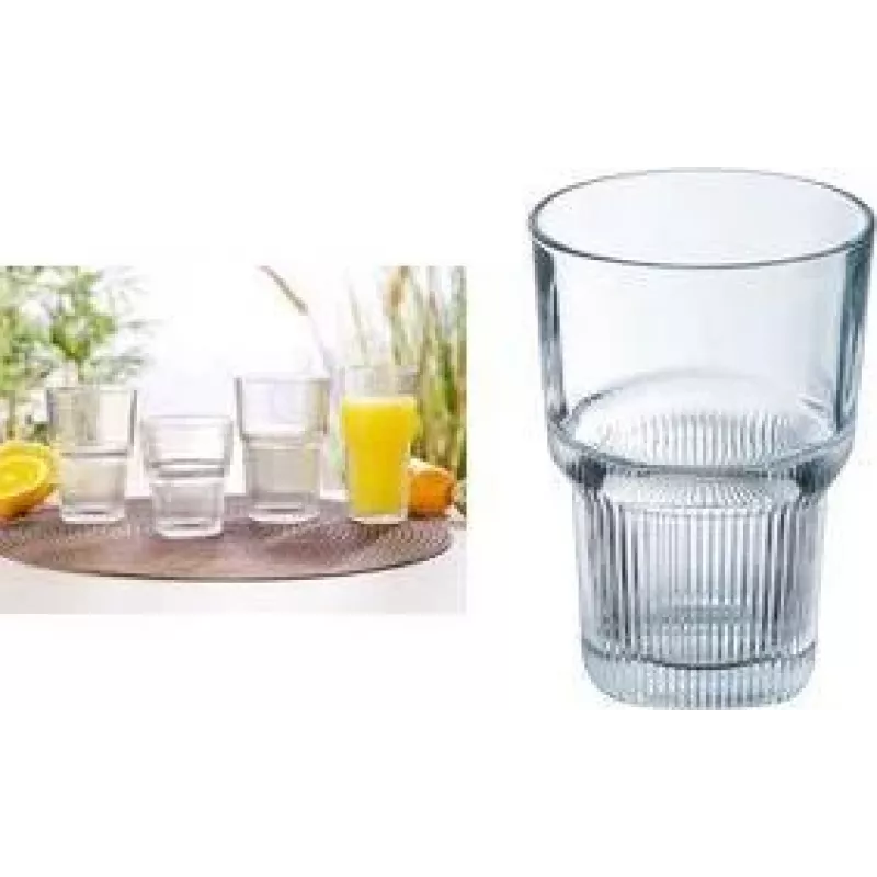 Esmeyer Arcoroc Starline Trinkglas 420 ml, gehärtetes Glas, spülmaschinenfest, stapelbar, 6er-Set 384-6735