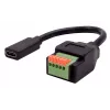 EXSYS EX-49122 USB-C Buchse auf 5-Pin Klemmenblock Adapter mit Drucktaster, USB 2.0, 15 cm