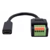 EXSYS EX-49122 USB-C Buchse auf 5-Pin Klemmenblock Adapter mit Drucktaster, USB 2.0, 15 cm