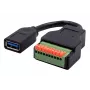 EXSYS EX-49126 USB-A Buchse auf 10-Pin Terminalblock Adapterkabel mit Drucktaster, USB 3.2 Gen 1, 15 cm