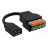 EXSYS EX-49126 USB-A Buchse auf 10-Pin Terminalblock Adapterkabel mit Drucktaster, USB 3.2 Gen 1, 15 cm