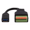 EXSYS EX-49126 USB-A Buchse auf 10-Pin Terminalblock Adapterkabel mit Drucktaster, USB 3.2 Gen 1, 15 cm