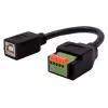 EXSYS EX-49130 USB 2.0 Adapter USB-B Buchse auf 5-Pin Terminalblock mit Drucktaster, 15 cm