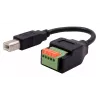 EXSYS USB-B Stecker auf 5-Pin Terminalblock Adapterkabel mit Drucktaster, USB 2.0, 15 cm EX-49131