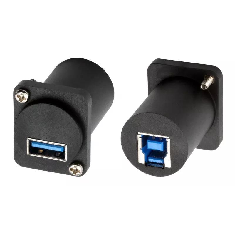 EXSYS EX-49155 USB 3.2 Gen 1 D-Typ Einbauadapter, USB-A Buchse zu USB-B Buchse