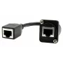 EXSYS D-Typ Einbau-RJ45-Kupplung, Buchse zu Buchse, CAT.5e, 20 cm, geschirmt, Schwarz EX-49160