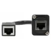 EXSYS D-Typ Einbau-RJ45-Kupplung, Buchse zu Buchse, CAT.5e, 20 cm, geschirmt, Schwarz EX-49160