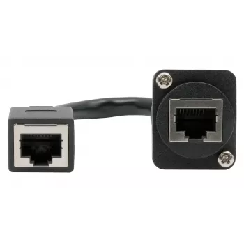 EXSYS D-Typ Einbau-RJ45-Kupplung, Buchse zu Buchse, CAT.5e, 20 cm, geschirmt, Schwarz EX-49160
