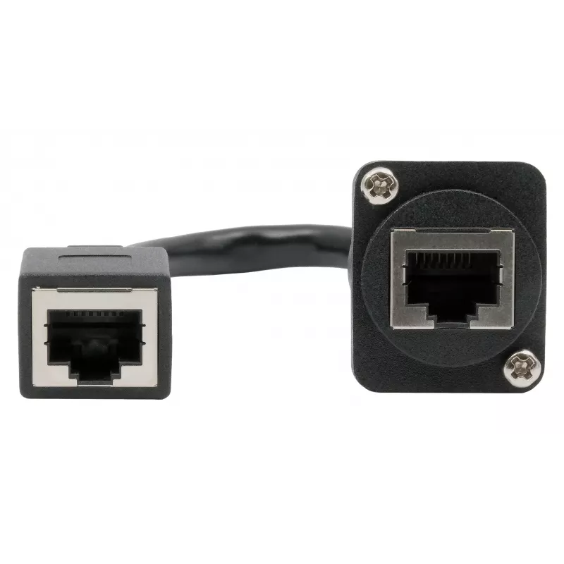EXSYS D-Typ Einbau-RJ45-Kupplung, Buchse zu Buchse, CAT.5e, 20 cm, geschirmt, Schwarz EX-49160