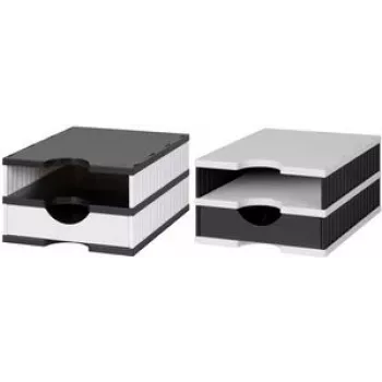 Styro 268-0102.0905S Schreibtischablage Polystyrol Schwarz / Weiß