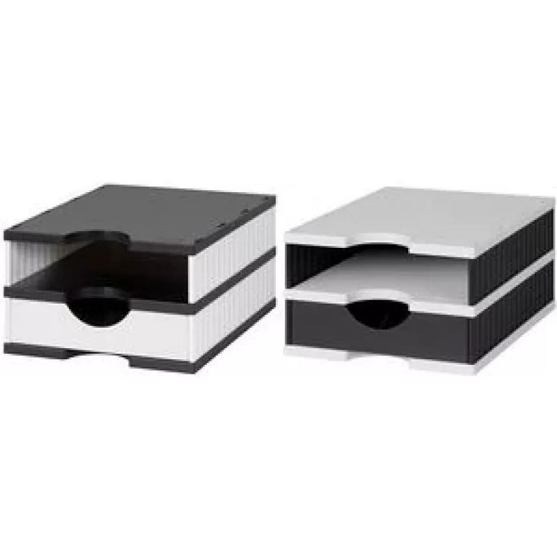 Styro 268-0102.0905S Schreibtischablage Polystyrol Schwarz / Weiß