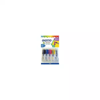 GIOTTO Extra Fine Gouache Farbkasten, 5 x 10 ml Aluminiumtuben, verschiedene Farben (Weiß, Primärgelb, Primärrot, Primärblau, Schwarz) F65440000