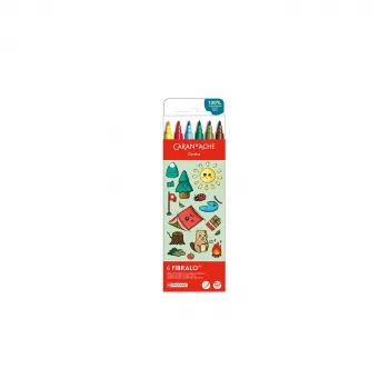 Caran d'Ache Fibralo Kawaii Swiss Fasermaler, 6er-Set, wasserbasierte Tinte 185.804