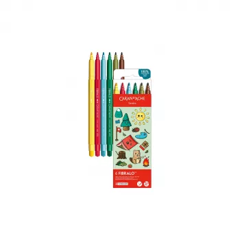 Caran d'Ache Fibralo Kawaii Swiss Fasermaler, 6er-Set, wasserbasierte Tinte 185.804