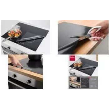 Metaltex Induktionskochfeld-Schutzmatte 610 x 520 mm Schwarz Glasfaser mit Silikonbeschichtung 252495000