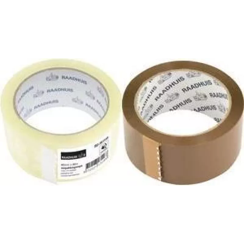 RAADHUIS Geräuscharmes braunes Polypropylen-Verpackungsband, 48 mm x 66 m, 6 Rollen (RD-351146)