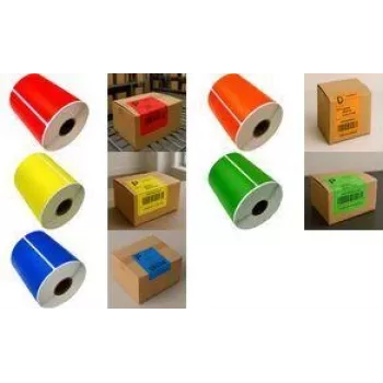 RILLPRINT 67841 Rote Direkt-Thermal-Rollenetiketten 102 x 152 mm, Permanentkleber, für Zebra-Drucker, 1 Rolle