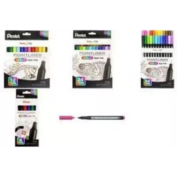 Pentel Arts Pointliner Fineliner-Stift-Set, 0,4 mm, verschiedene Farben, 6er-Pack S40-6