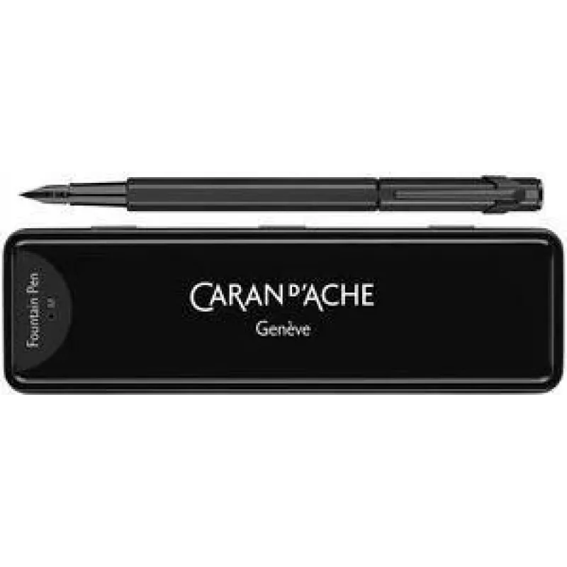 Caran d'Ache 849 Black Code Füllfederhalter, Mittlere Feder, Mattschwarz 840.496