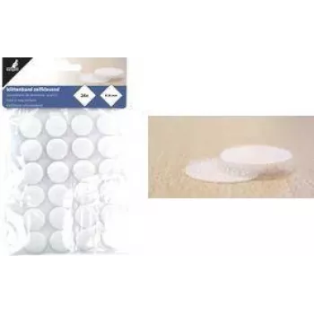 Kangaro K-5062 Selbstklebende Klett-Punkte, 20 mm, Weiß