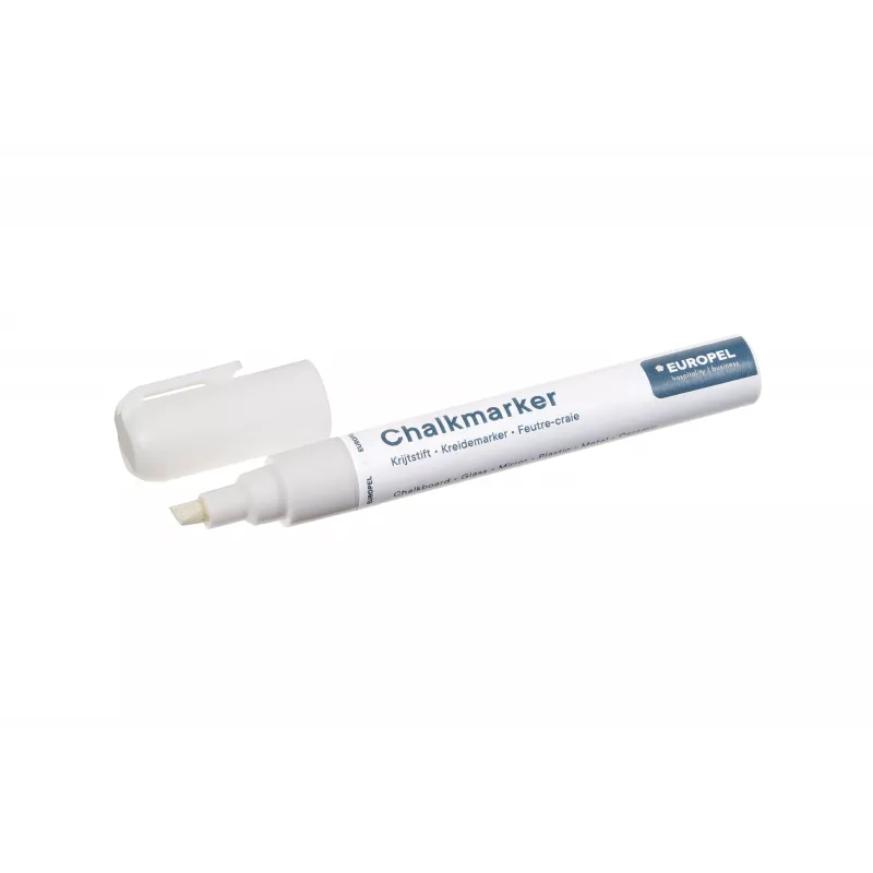 EUROPEL Kreidemarker 6 mm, Weiß, Rund-/Keilspitze, Blisterverpackung (1 Stück) 356505