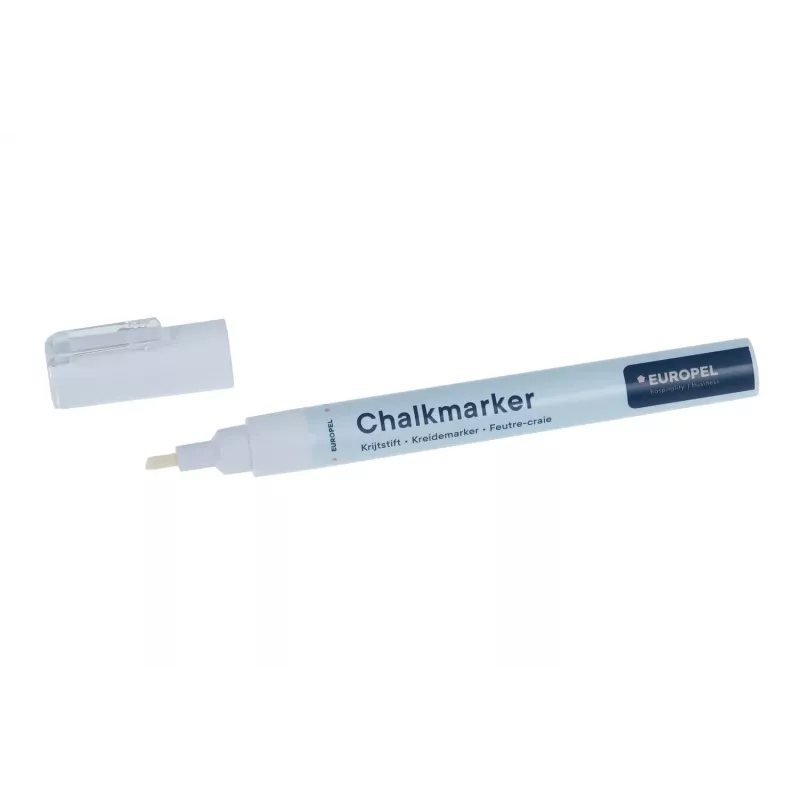 EUROPEL Kreidemarker 3 mm, Weiß, Rund- oder Keilspitze, Blisterpackung (1 Stk.) 356508