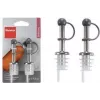 Metaltex Edelstahl Flaschenausgießer, 2-teiliges Set mit PE-Stopfen, kontrolliertes Ausgießen für Öl, Essig, Dressings 257100080