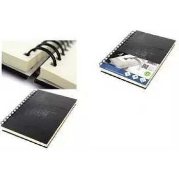Kangaro Design Spiral-Skizzenbuch A5, 80 Blatt, 140 g/m², säurefreies cremeweißes Papier, schwarzer Hardcover-Einband K-5577
