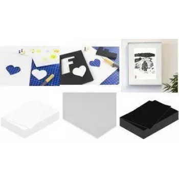 Kangaro Schaumstoffplatte DIN A4 3 mm Weiß Beidseitig Mattes Papier Polystyrol 1 Stück K-0073-004
