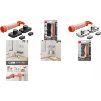 Metaltex VacuumFix Hakenset, Mattschwarz, 2 Haken, Bohrfrei, 3 kg Traglast 404998000