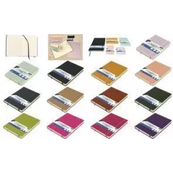 KANGARO Skizzenbuch, 80 Blatt, DIN A6, Kaltgrauer PU-Hardcover, 140 g/m² Creme-Papier, Fadengebunden, Blanko K-861215