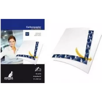 KANGARO K-7900086 Kohlepapier, DIN A4, 10 Blatt, Blau, 210 x 297 mm, für Handschrift