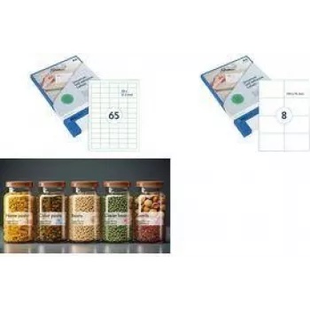 RILLPRINT Universal-Etiketten 105 x 148 mm Transparent Selbstklebend für Tintenstrahl Laser Farblaser Kopierer - 1 Packung (83222)