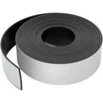 RILLPRINT Magnetband, 50 mm x 5 m, Weiß, 0,6 mm dick, selbstklebend, flexibel, zuschneidbar, beschreibbar, abnehmbar, wiederverwendbar 89403