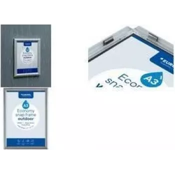 EUROPEL Economy Outdoor A5 Klapprahmen, eloxiertes Aluminium, 25 mm abgerundetes Profil, Silber 355132
