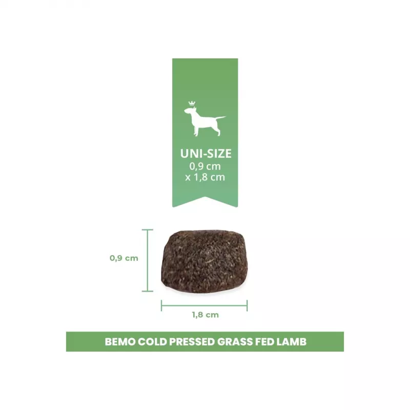 BEMO Kaltgepresstes Trockenfutter für Hunde mit Lammfleisch von grasgefütterten Schafen 1kg