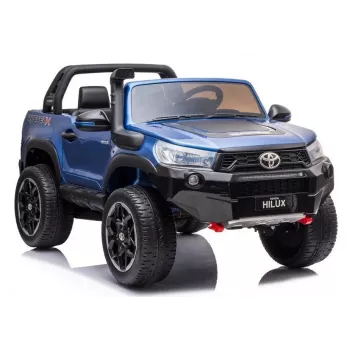 LEAN CARS Toyota Hilux DK-HL850 Elektrisches Spielauto für Kinder, Blau lackiert, 4x4, 2-Sitzer, Fernbedienung, LED-Lichter, MP3, Bluetooth