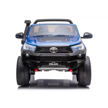 LEAN CARS Toyota Hilux DK-HL850 Elektrisches Spielauto für Kinder, Blau lackiert, 4x4, 2-Sitzer, Fernbedienung, LED-Lichter, MP3, Bluetooth