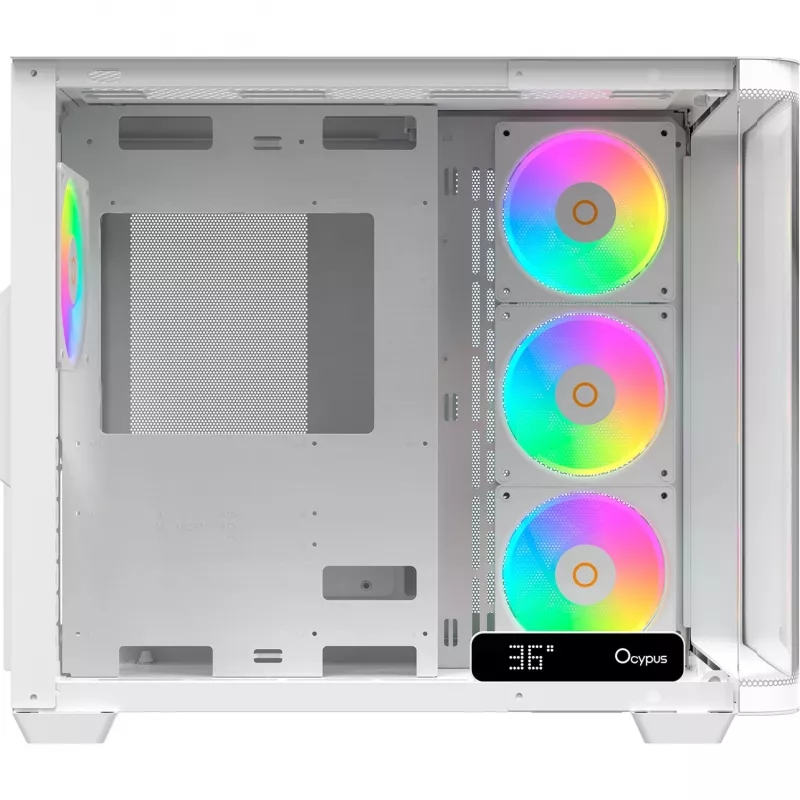 Ocypus Iota C70 Curve ARGB Digital Weiß 270° Panorama-Glas Mid-Tower PC-Gehäuse
