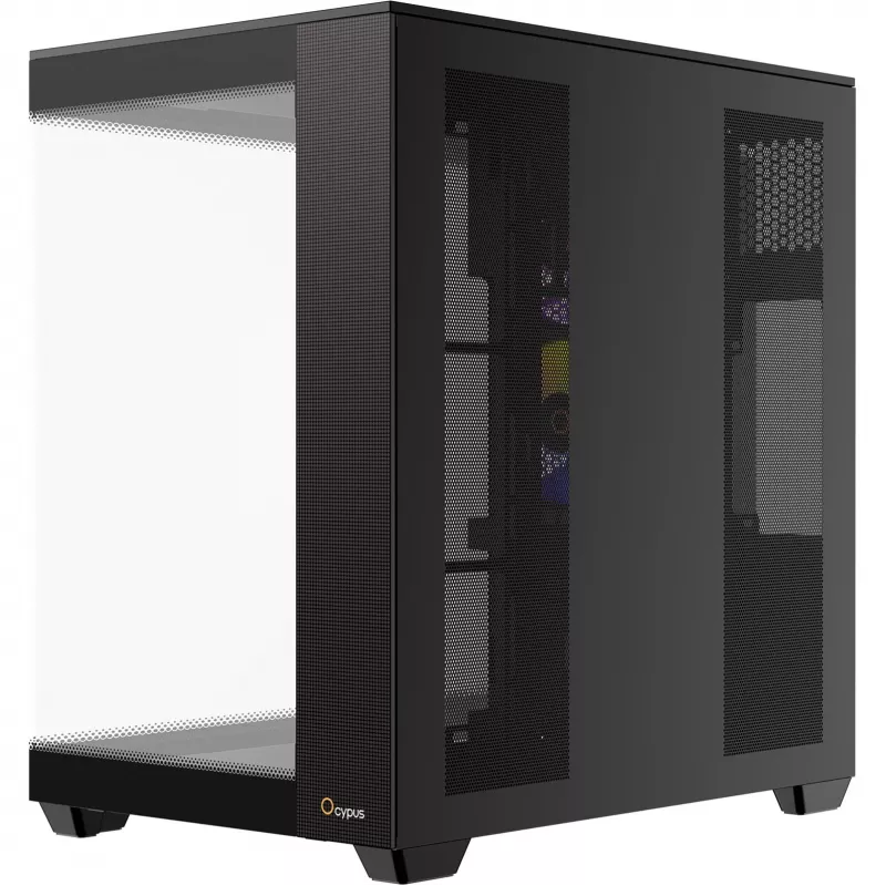 Ocypus Delta C74 ARGB Schwarz Panoramaglas Mid-Tower Gehäuse