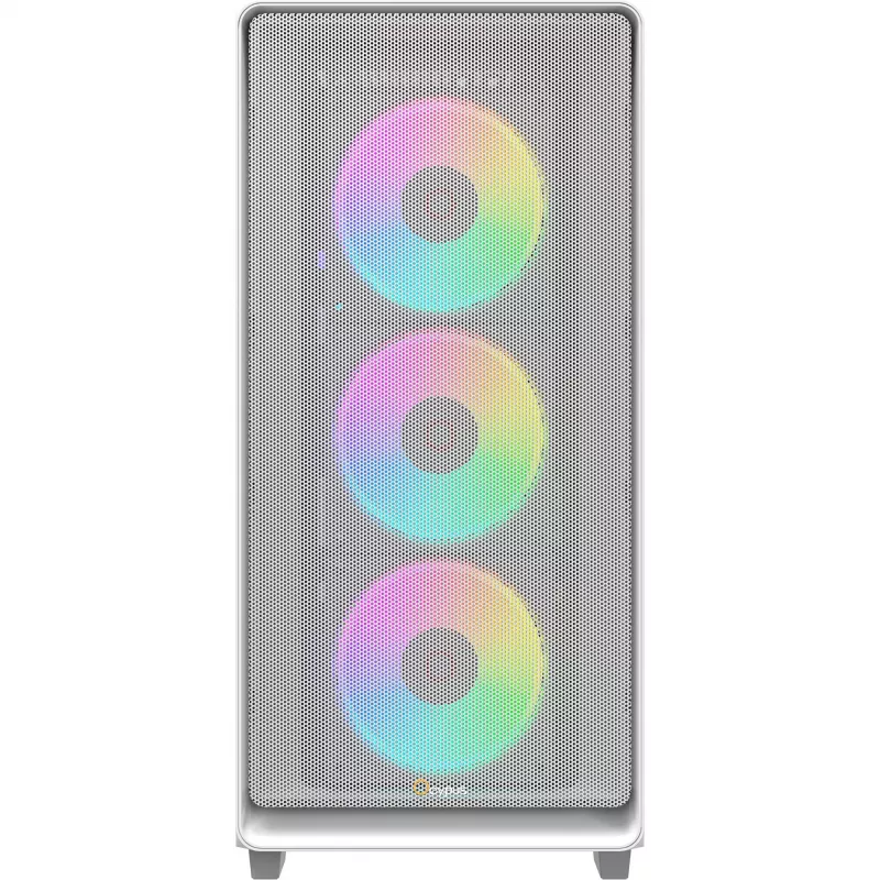 Ocypus Gamma C60 ARGB Weißes Mid-Tower-Gehäuse mit gehärtetem Glas