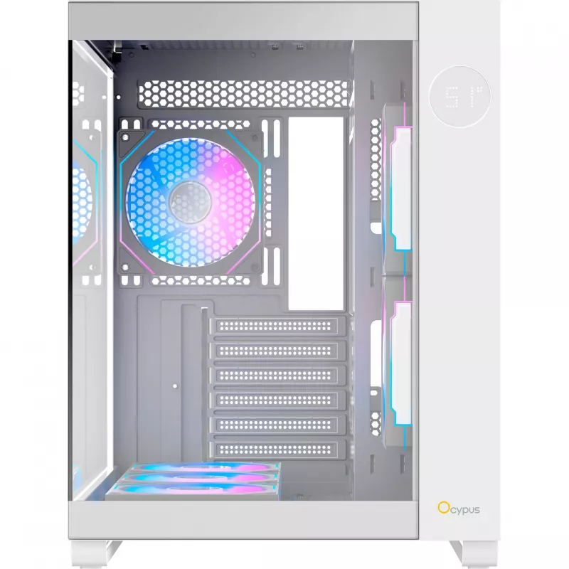 Ocypus Iota C70 ARGB Weißes Panorama-Glas Mid-Tower-Gehäuse