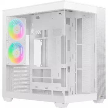 Ocypus Delta C74 ARGB Weißes Panorama-Glas Mid-Tower Gehäuse