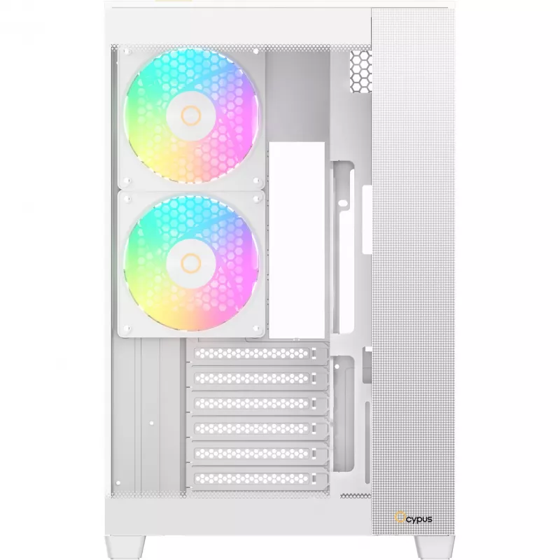 Ocypus Delta C74 ARGB Weißes Panorama-Glas Mid-Tower Gehäuse