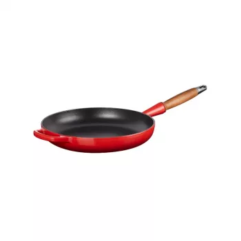 LE CREUSET Gusseisen-Bratpfanne mit Holzgriff 28 cm Rot