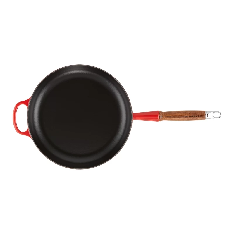 LE CREUSET Gusseisen-Bratpfanne mit Holzgriff 28 cm Rot